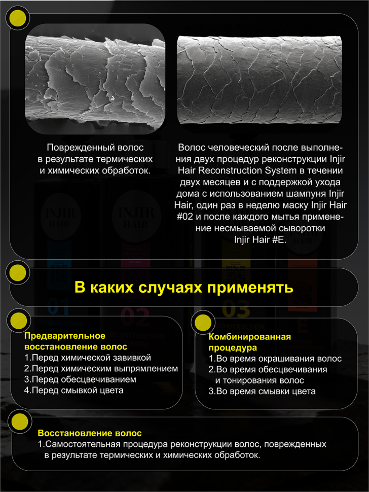Набор для воссатновления прямых волос INJIR HAIR